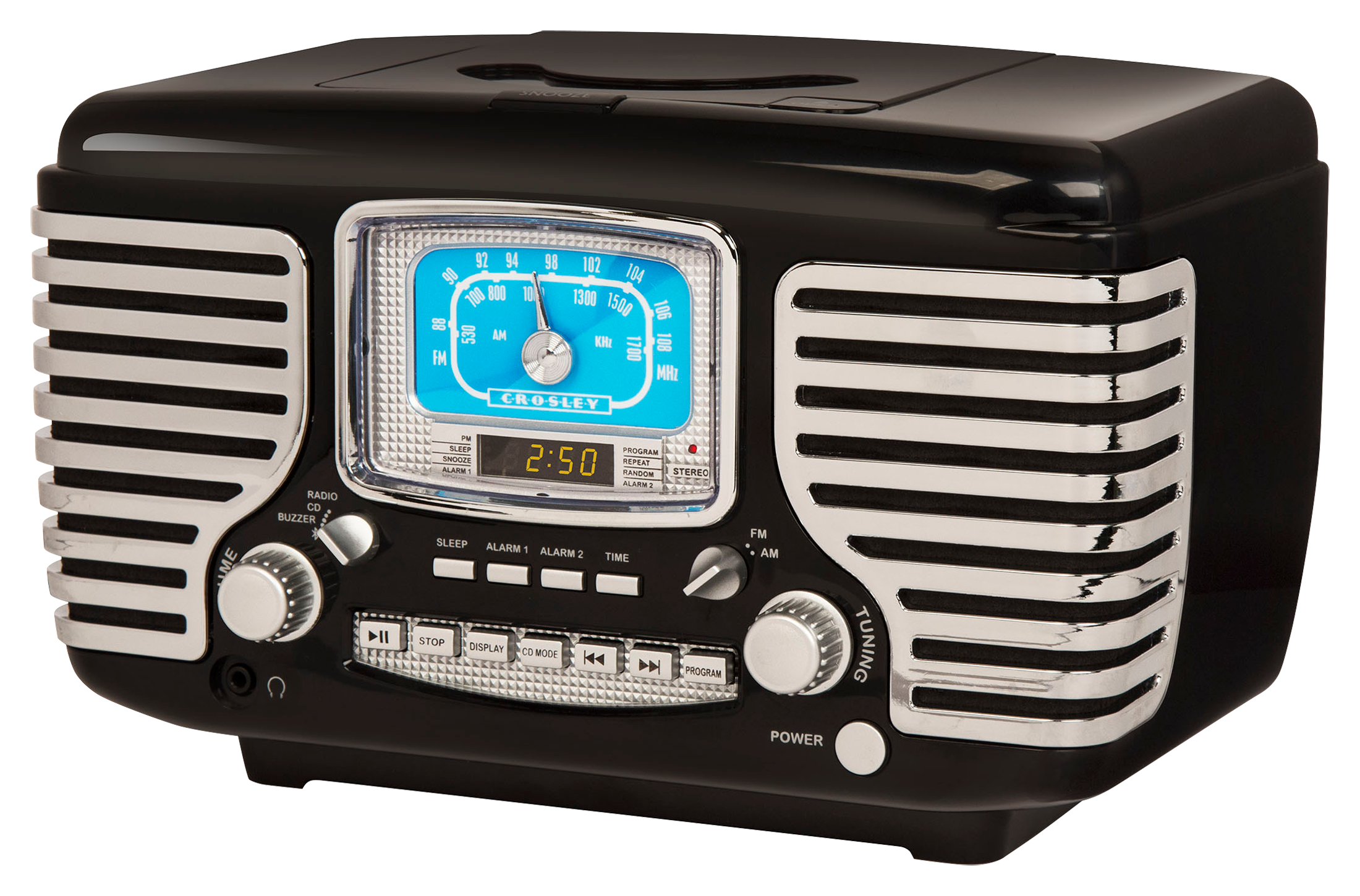 Crosley Corsair AM/FM Radio with Alarm Clock, CD Player, and Bluetooth ...
